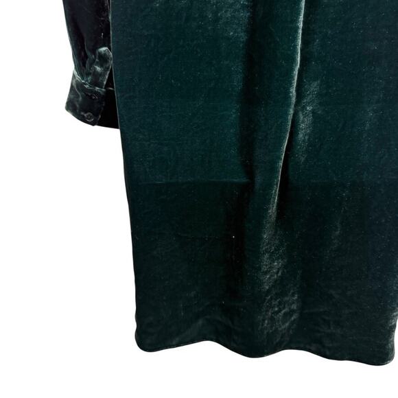 Eileen Fisher Velvet Long Sleeve Button Up Silk Blend Shirt Style Dress sz M - Picture 11 of 16